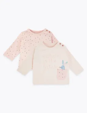 2 Pack Pure Cotton Bunny Print Tops