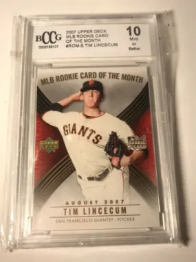 2007 Upper Deck MLB Rookie Card Of The Month #Rom-5 Tim Lincecum Card In Case