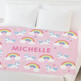 30 x 40 Personalized Rainbow Cloud Kids Blanket