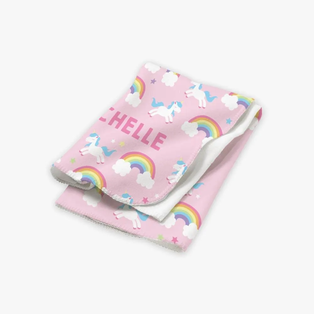 30 x 40 Personalized Rainbow Cloud Kids Blanket