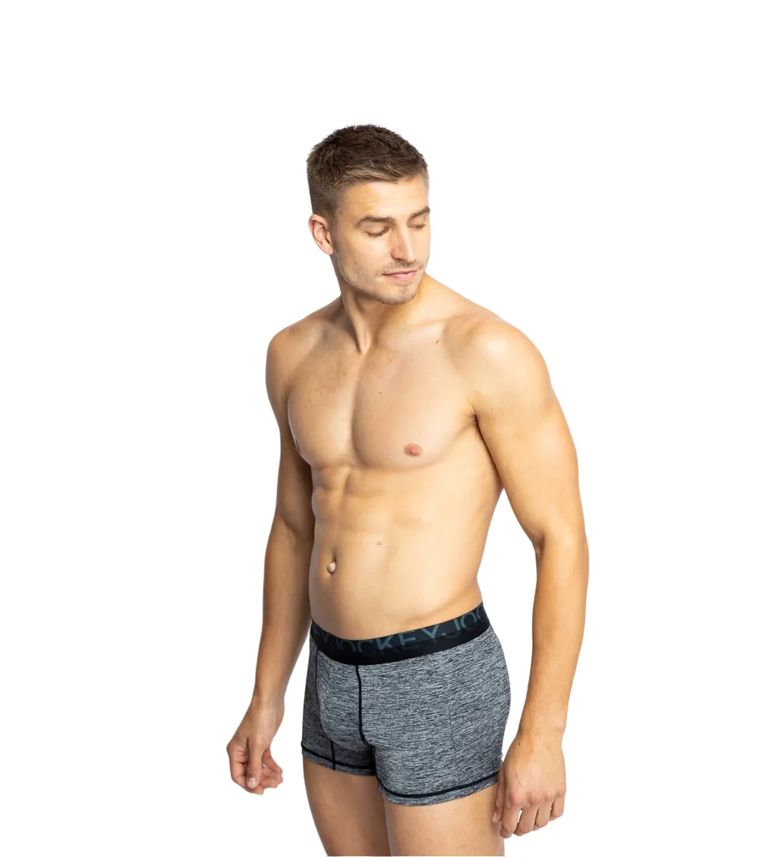 5 x Jockey Mens Microfibre Comfy Trunk Black Marle Underwear