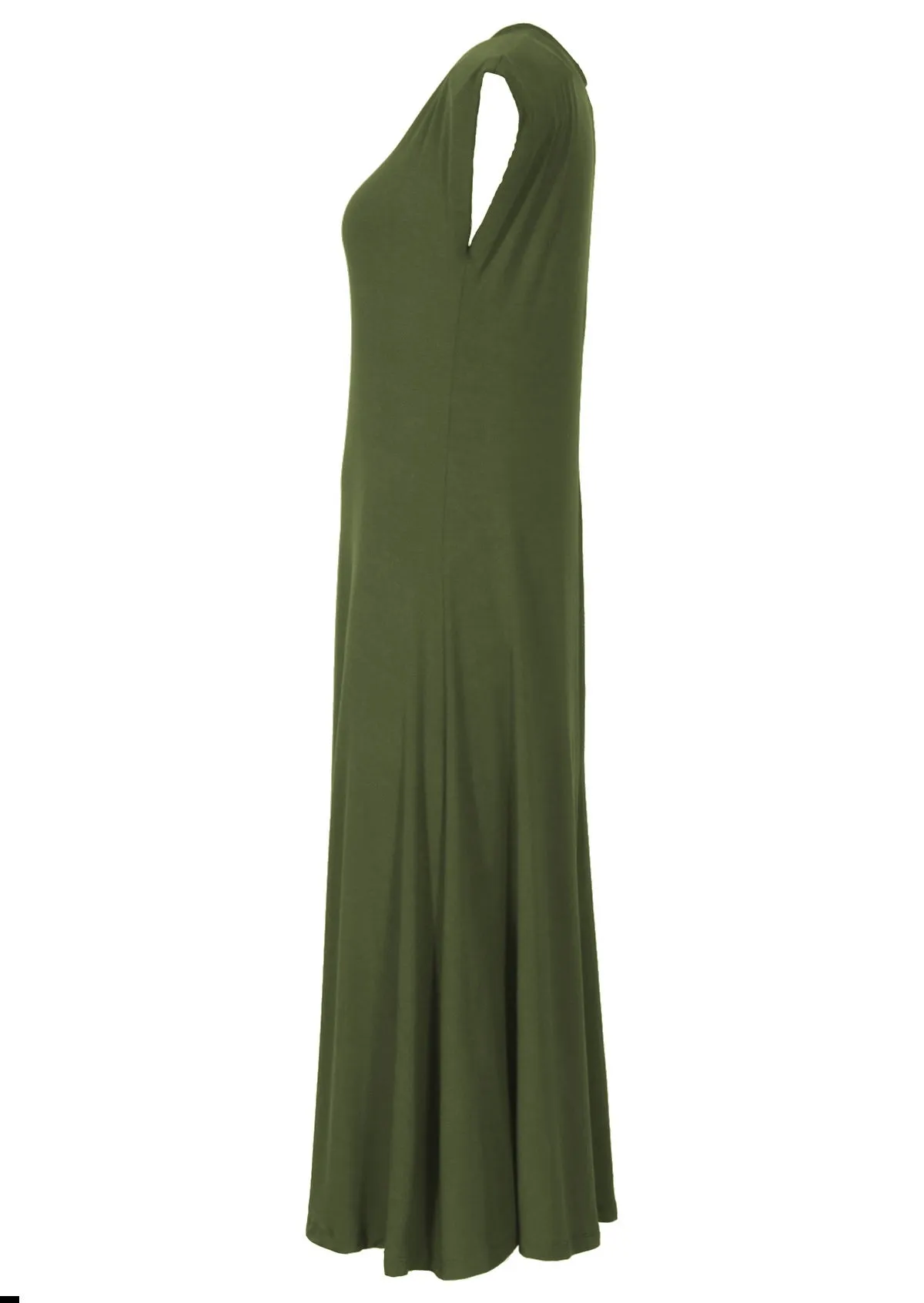 A-line Stretch Rayon Dress Olive