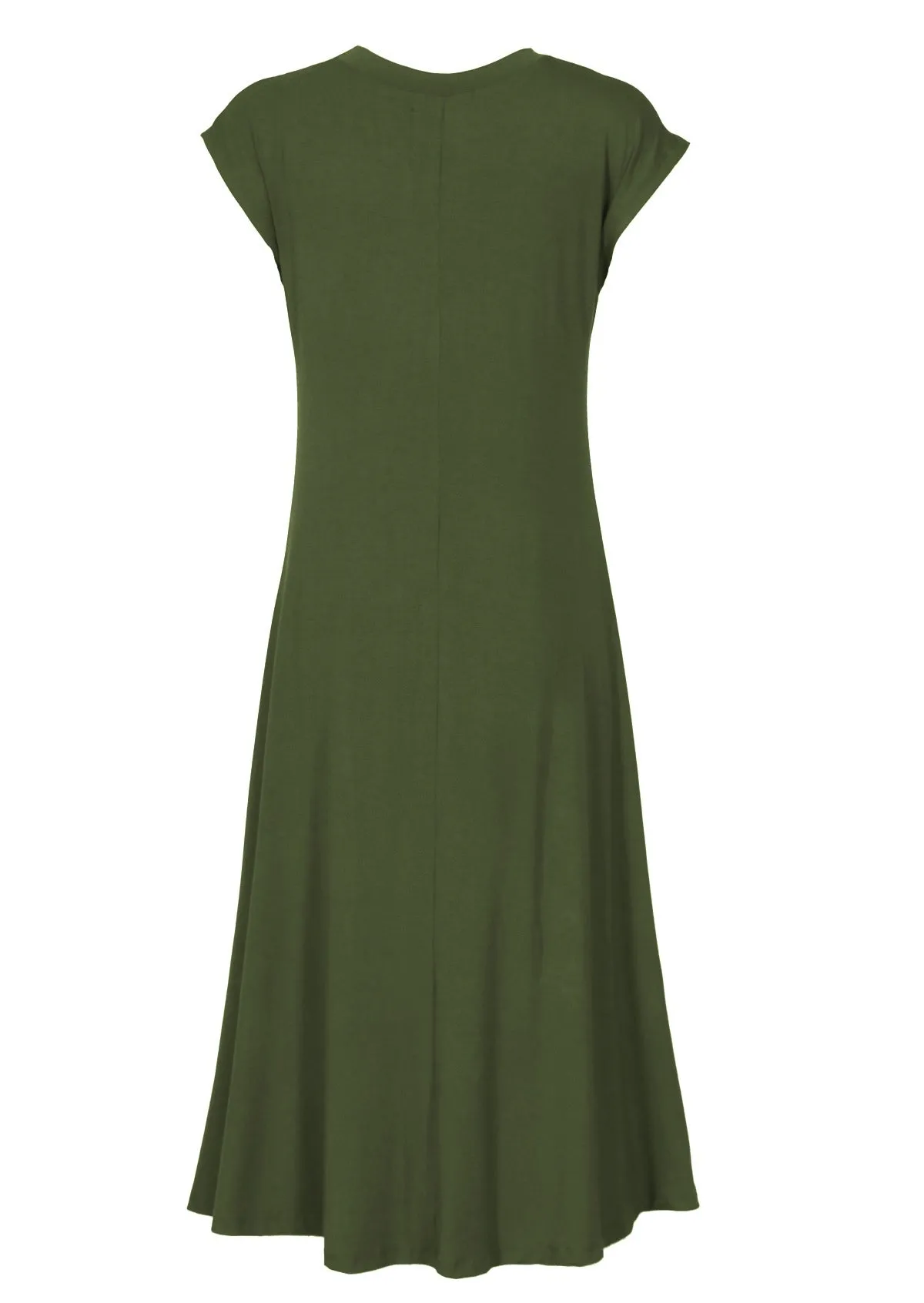 A-line Stretch Rayon Dress Olive