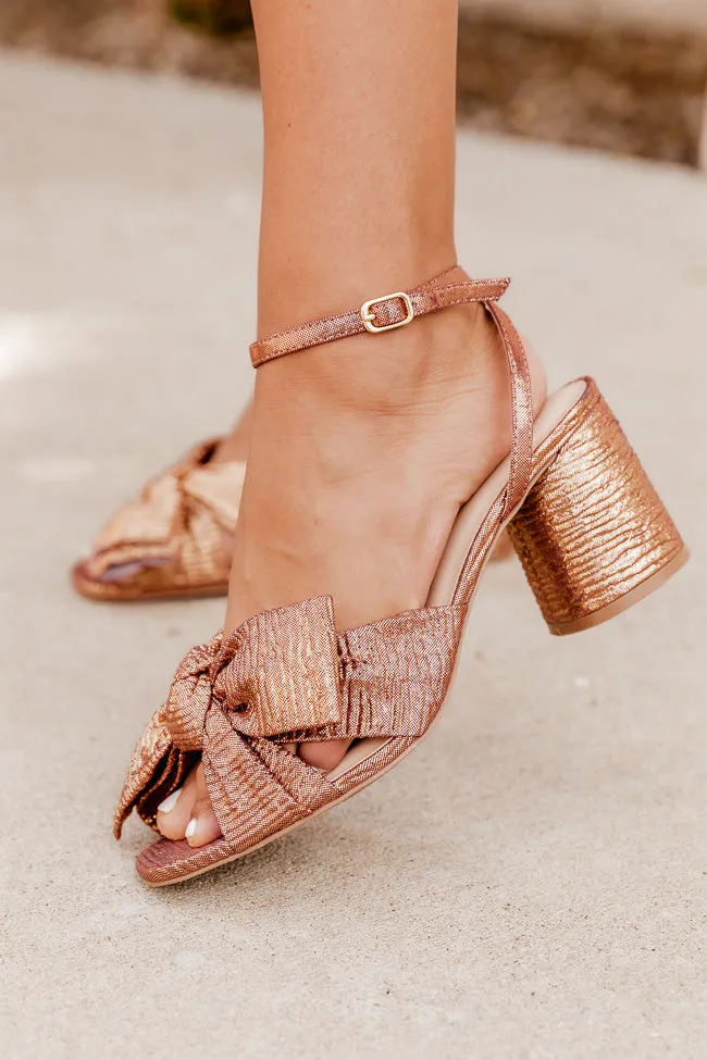 Ainsley Bronze Metallic Bow Tulle Heel FINAL SALE