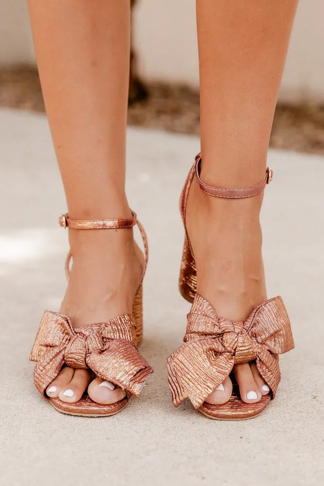 Ainsley Bronze Metallic Bow Tulle Heel FINAL SALE