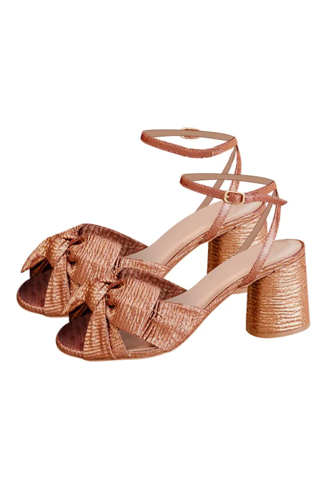 Ainsley Bronze Metallic Bow Tulle Heel FINAL SALE