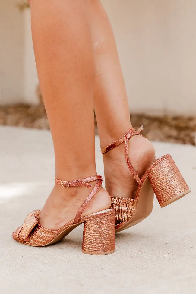 Ainsley Bronze Metallic Bow Tulle Heel FINAL SALE