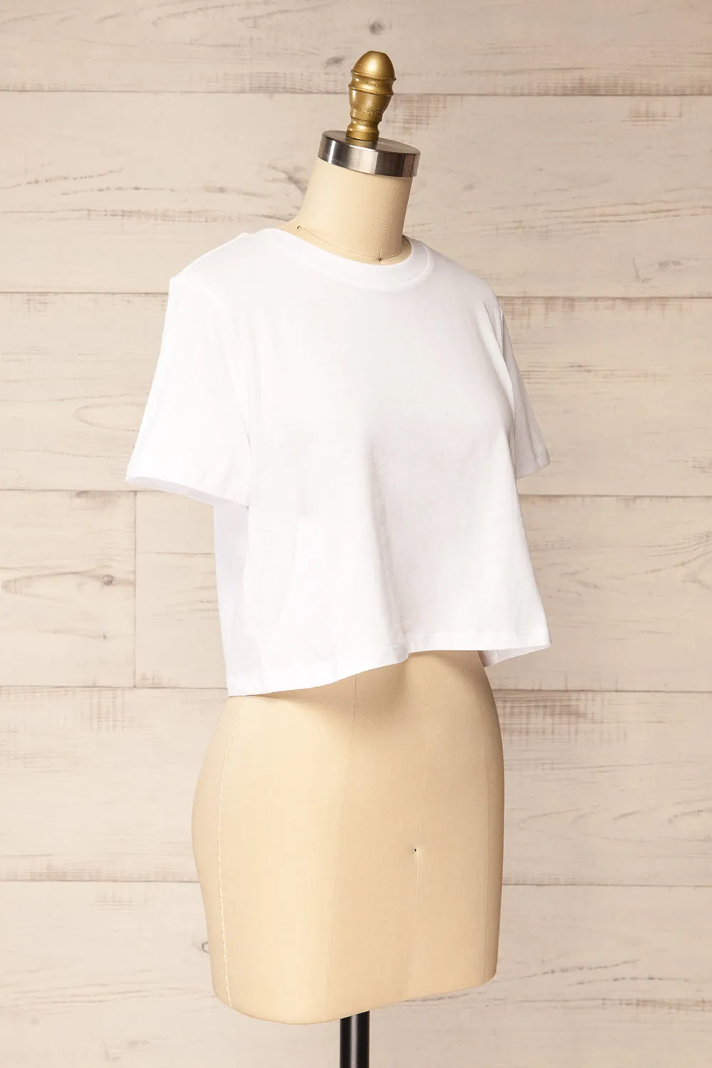 Akita White | Cotton Cropped T-Shirt