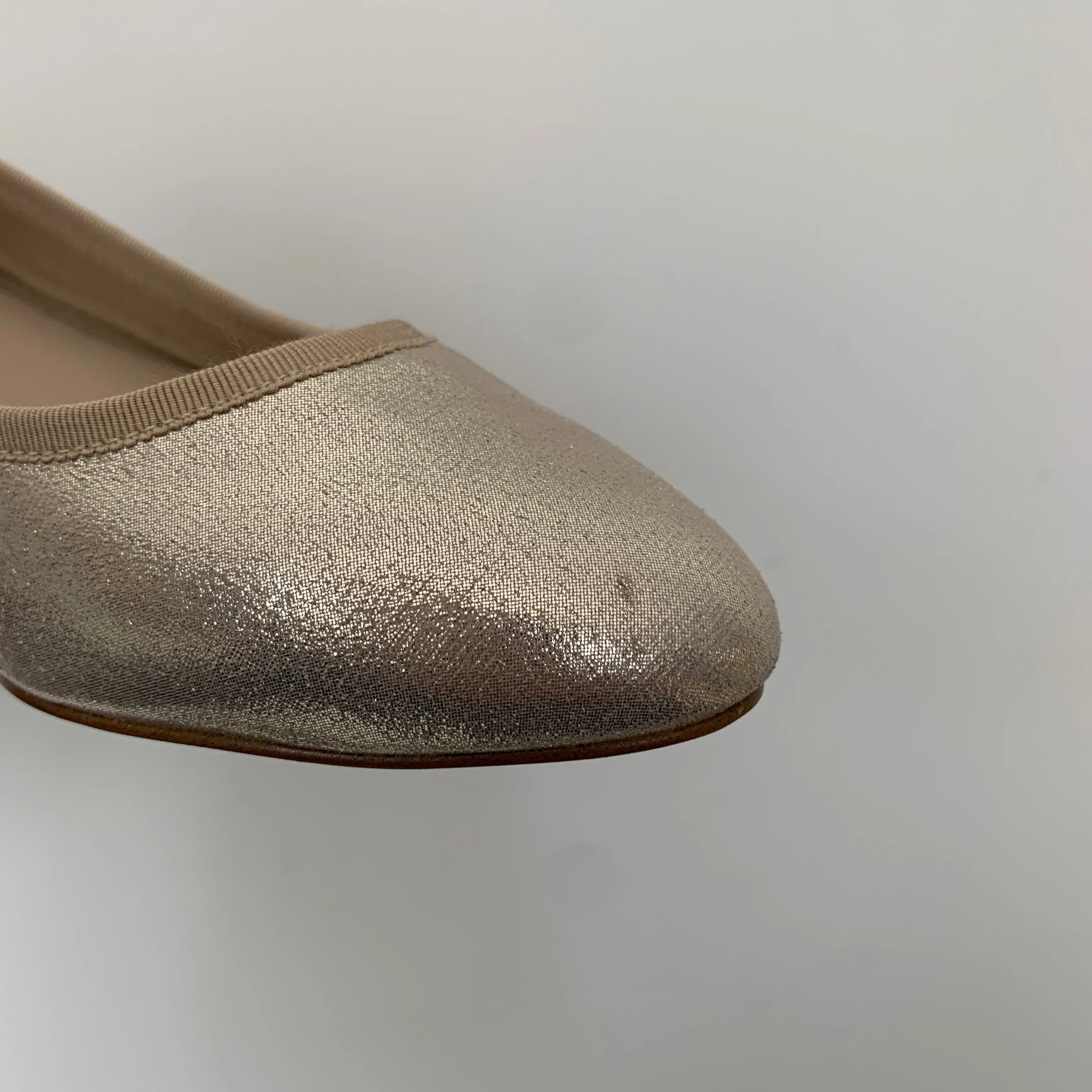 ALDO Gold Glitter Block-heel Ballet Flats | Like New |