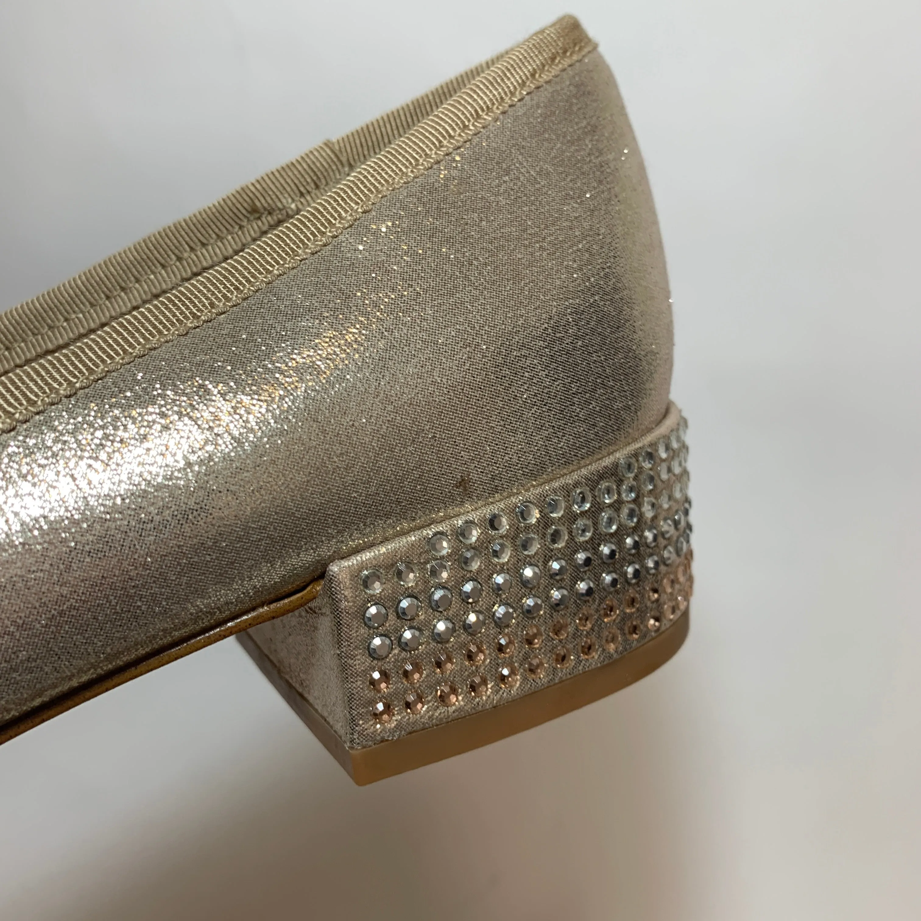 ALDO Gold Glitter Block-heel Ballet Flats | Like New |