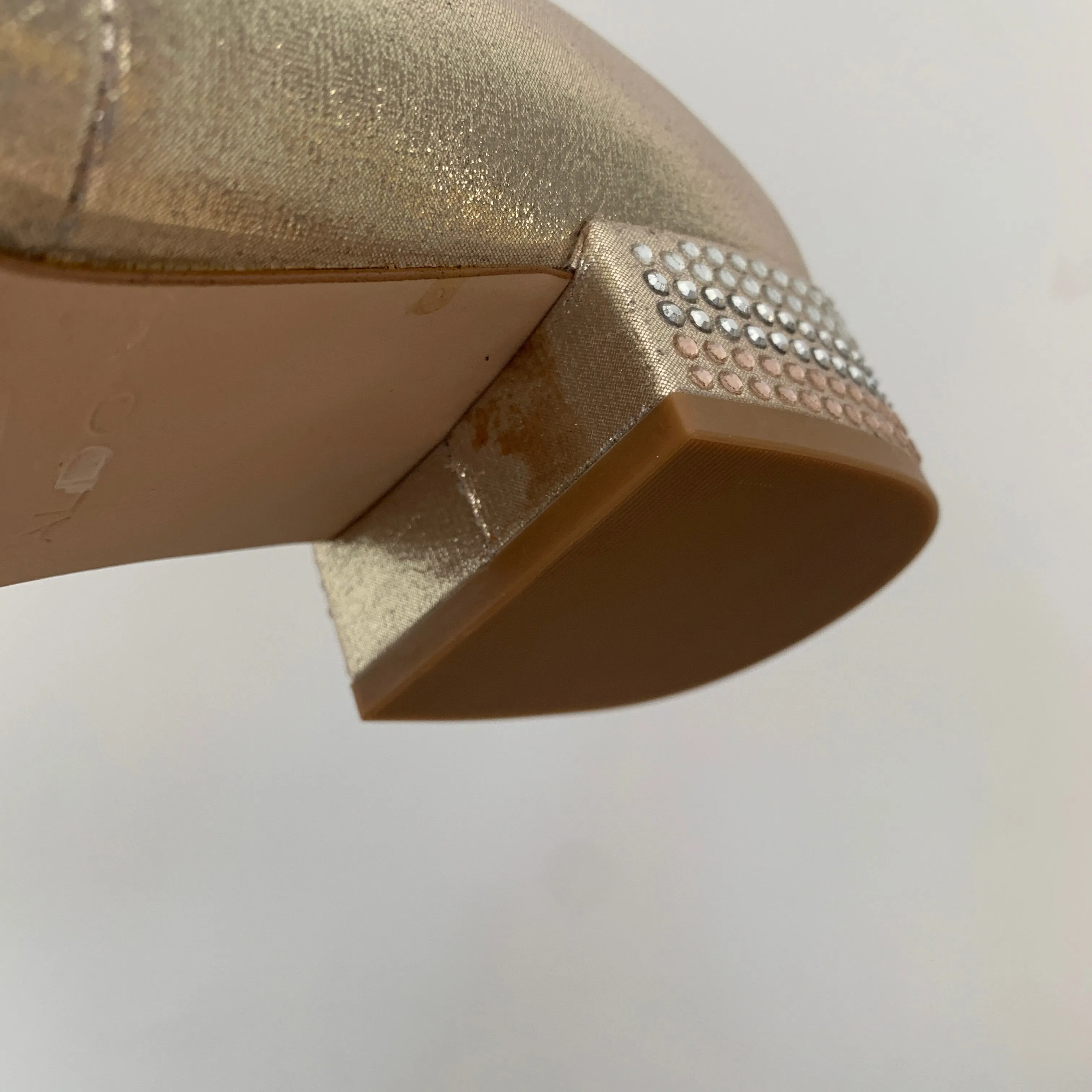 ALDO Gold Glitter Block-heel Ballet Flats | Like New |