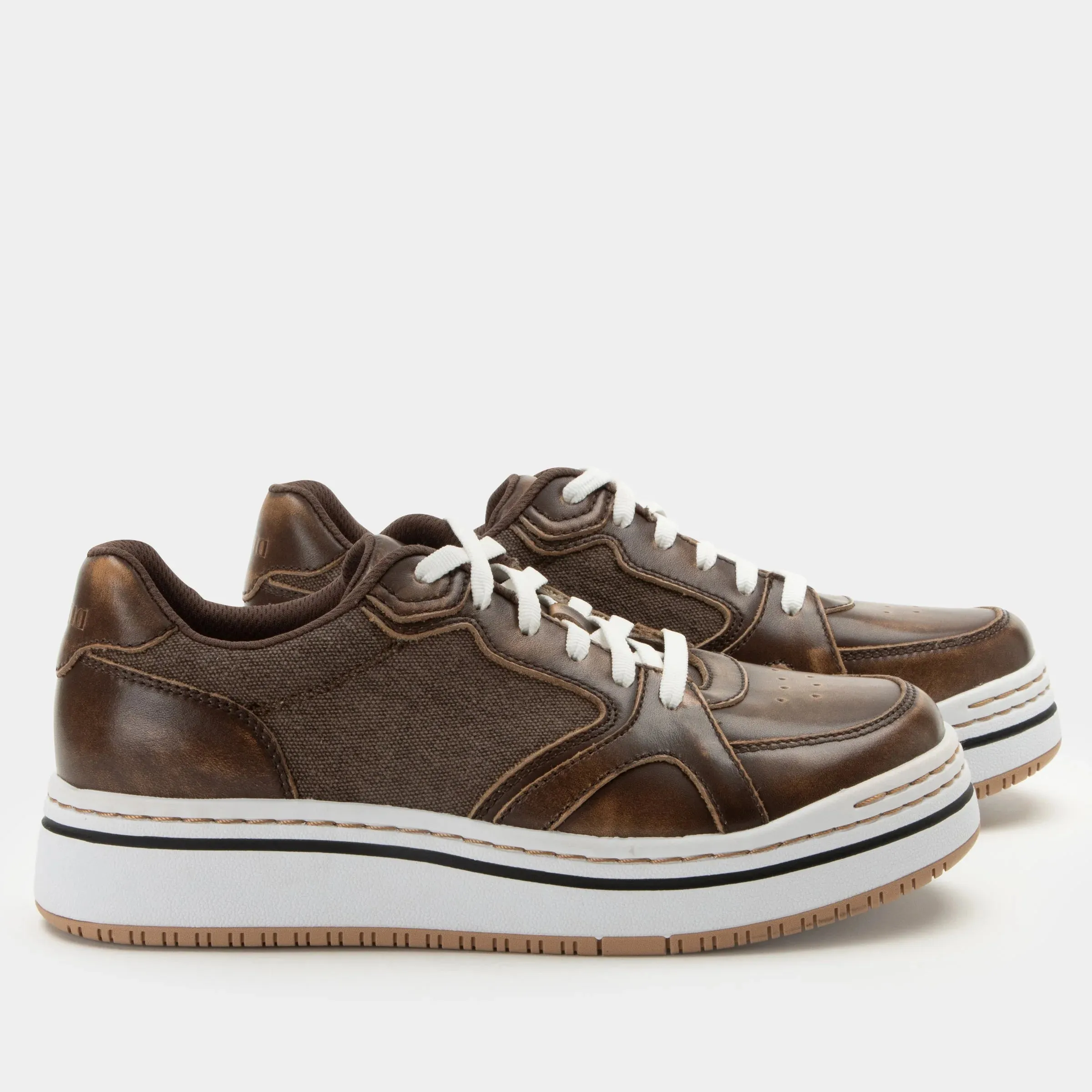 Alegria Women's Alyster Platform Sneaker in Brown