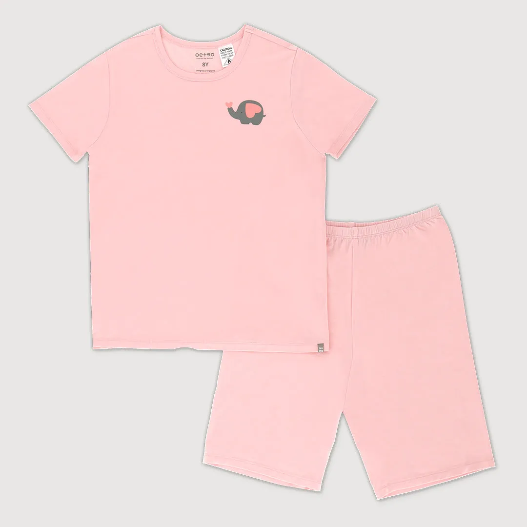 All Things Wonder Bamboo Kids Short Sleeve Jammies Set (Pink)