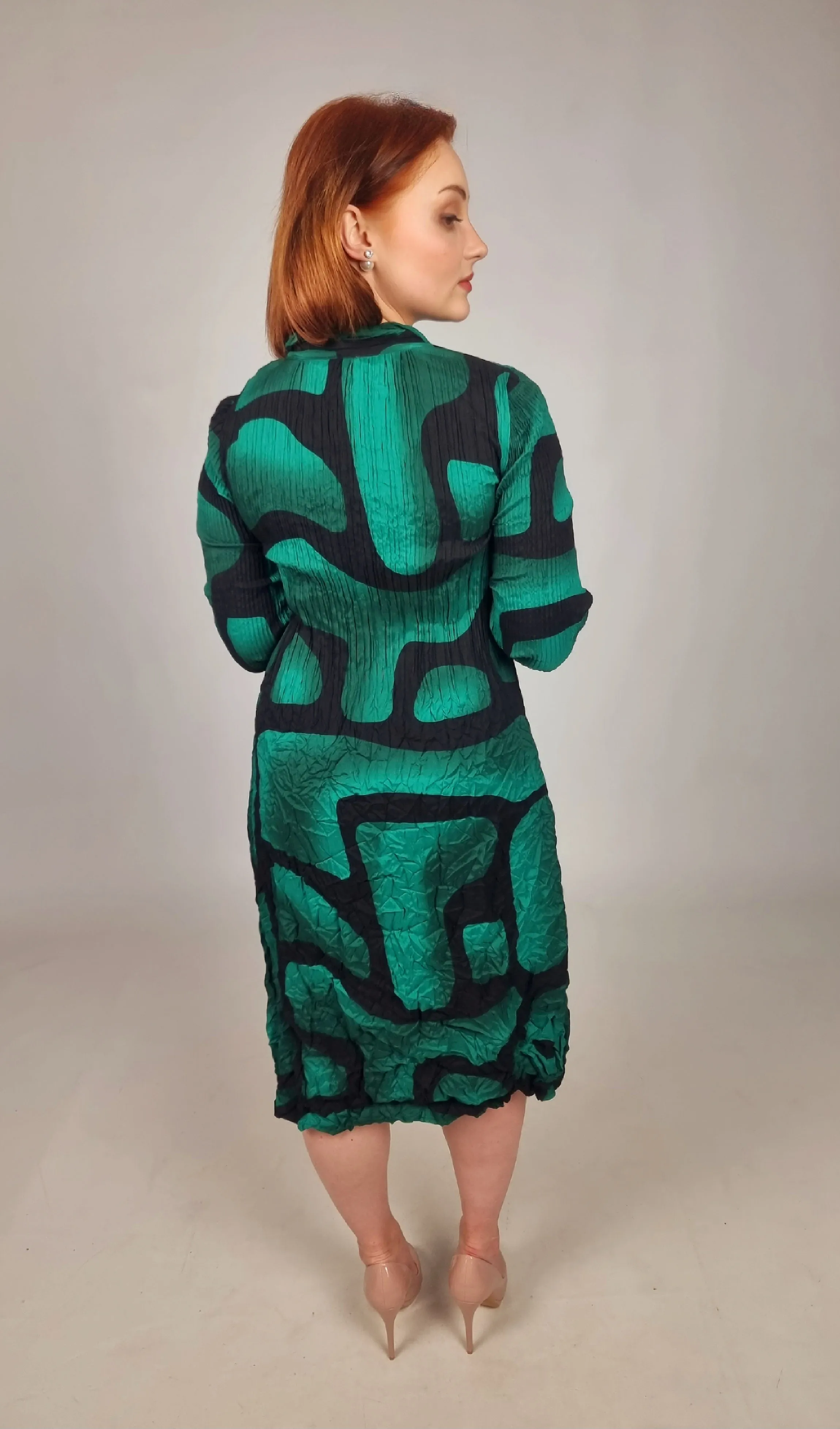 Alquema Green Toscan Nehru Tunic Dress/Coat