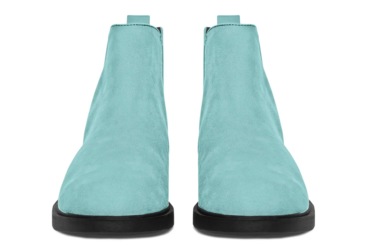 Aqua Mist Chelsea Boots - Comfy Slip-On - Soft & Water-Resistant Micro-Suede Vegan Shoes