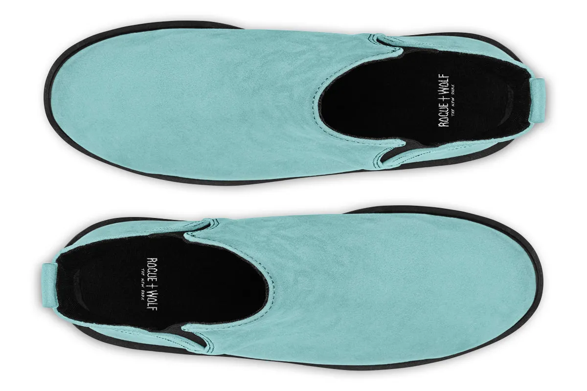 Aqua Mist Chelsea Boots - Comfy Slip-On - Soft & Water-Resistant Micro-Suede Vegan Shoes