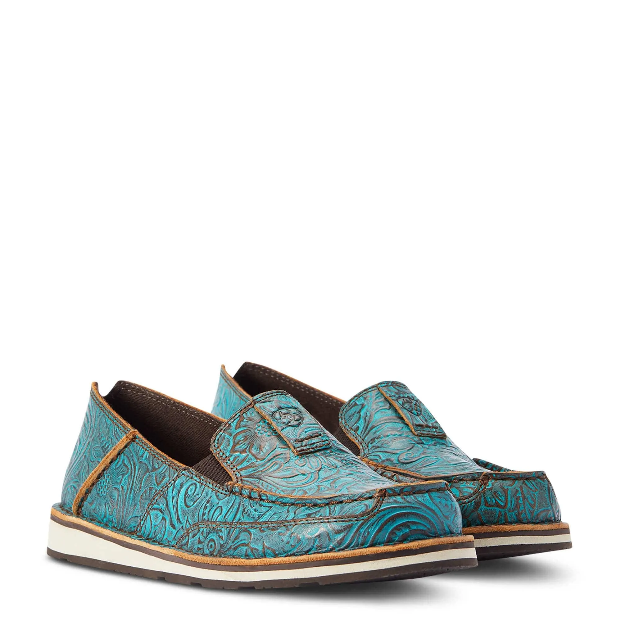 Ariat Women's Cruiser Brushed Turquoise Floral Embossed Shoes 10042526