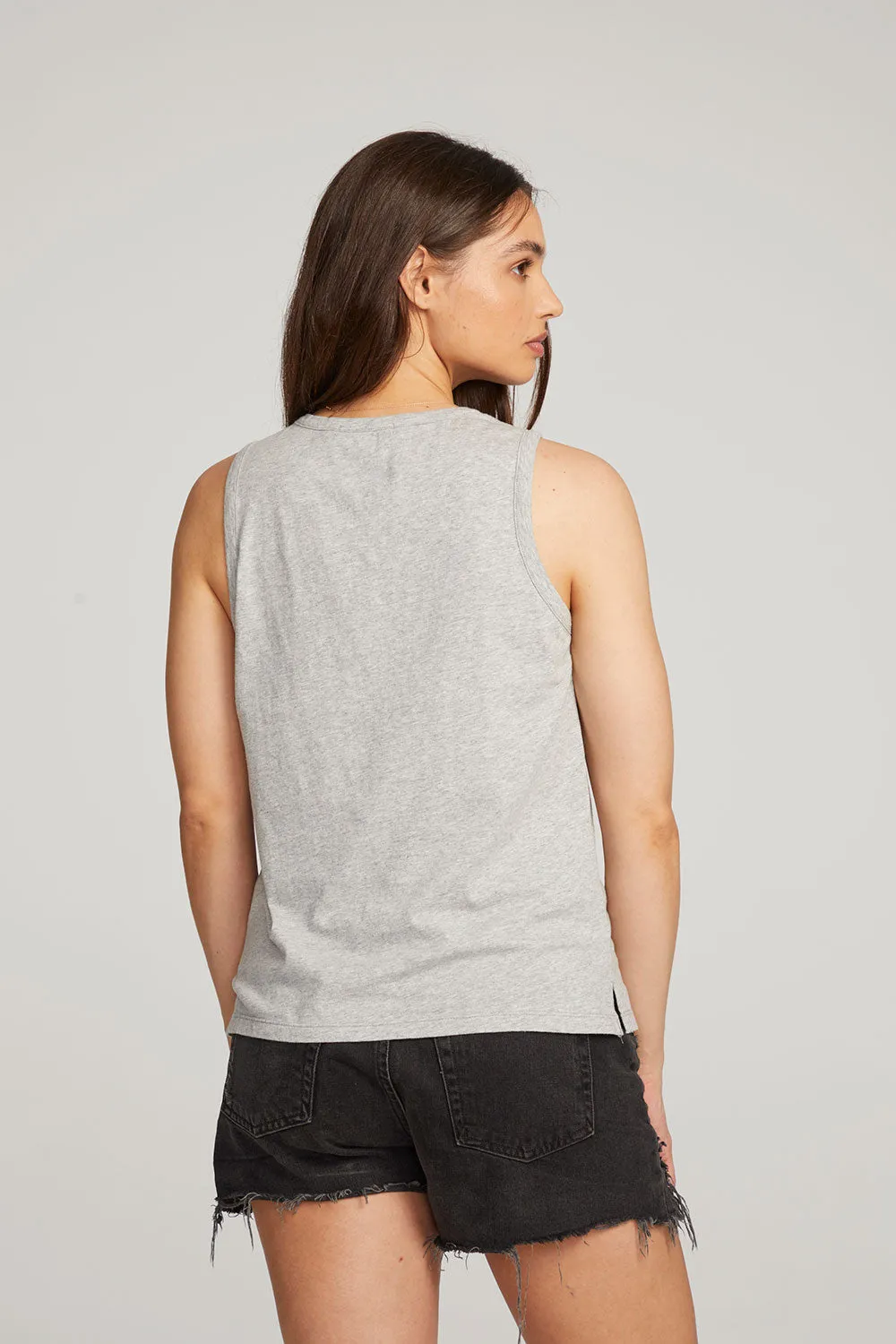 Basic Heather Grey Slit Tank