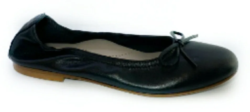 Beberlis Womans Leather Mestizo Black Elastic Back Flats