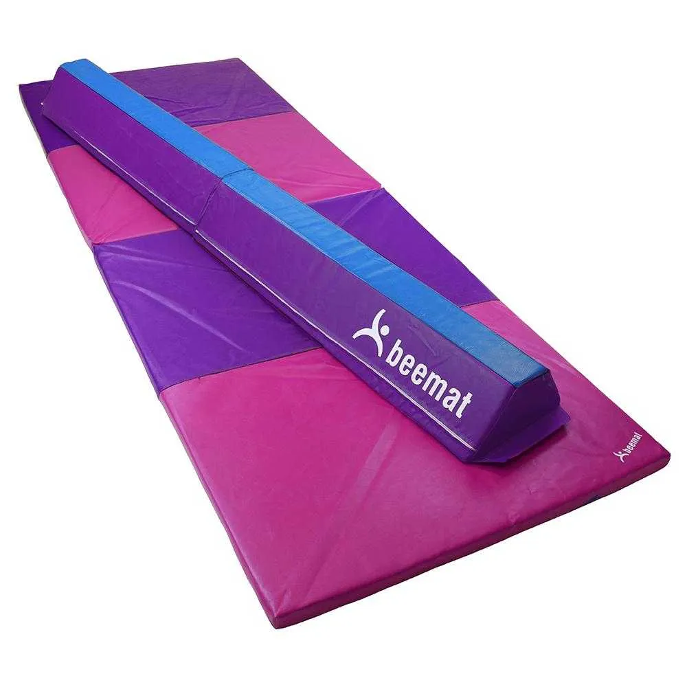 Beemat Foldable Balance Beam & Mat | Purple & Pink (Value Pack)