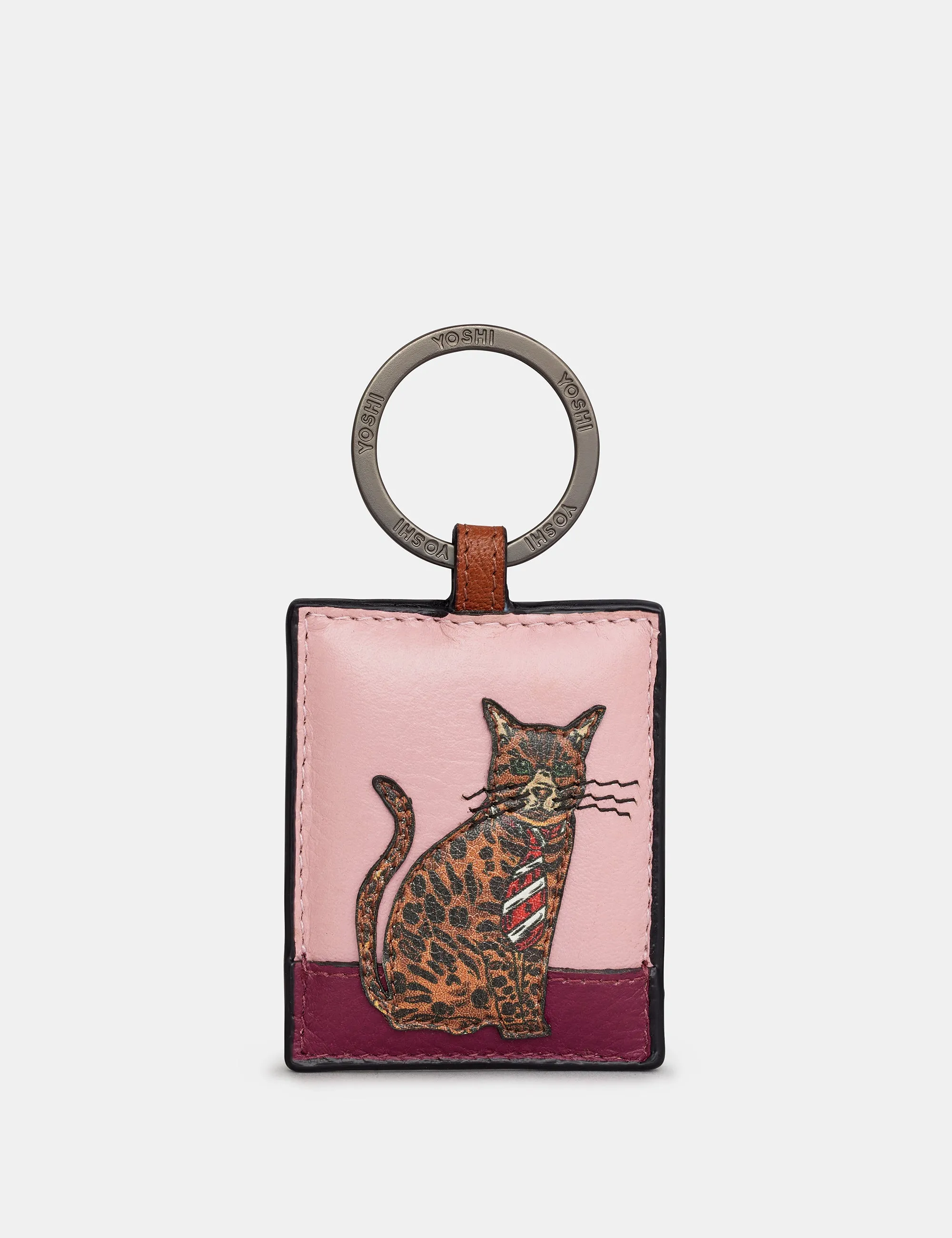 Bengal Party Cats Leather Keyring