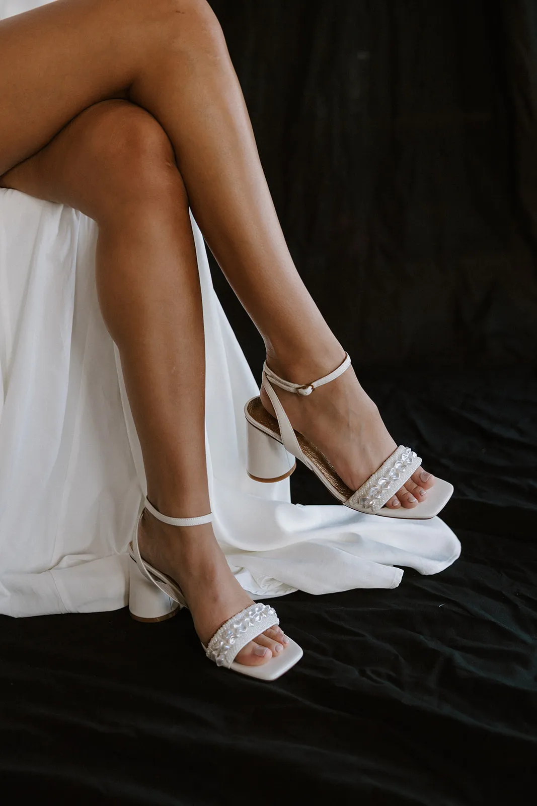 BEYOND - IVORY PEARL SHELL BRIDAL HEELS