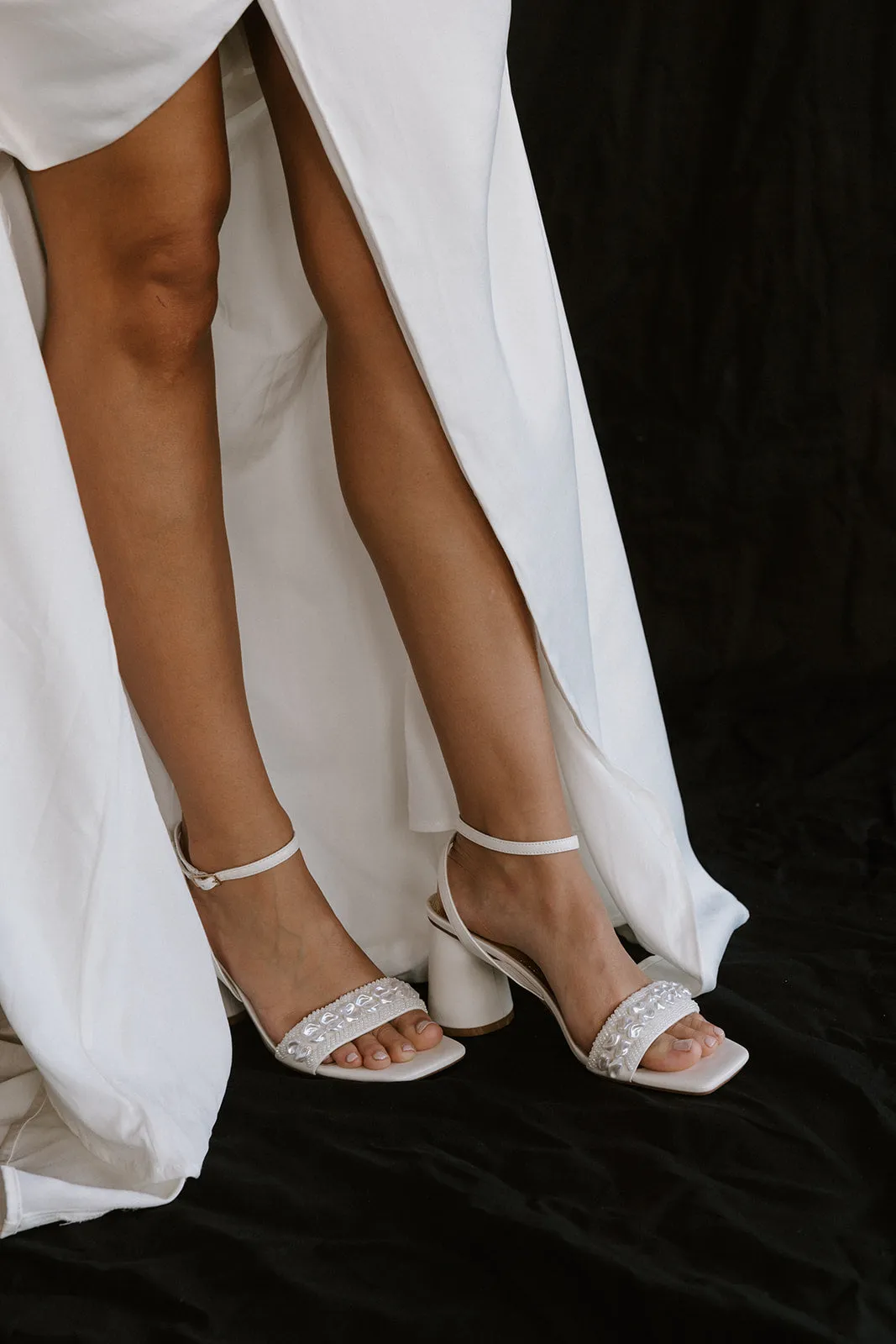 BEYOND - IVORY PEARL SHELL BRIDAL HEELS