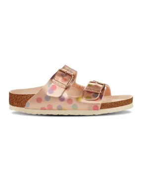 Birkenstock Kids Arizona Birko-Flor Electric Metallic Dots Copper Sandals