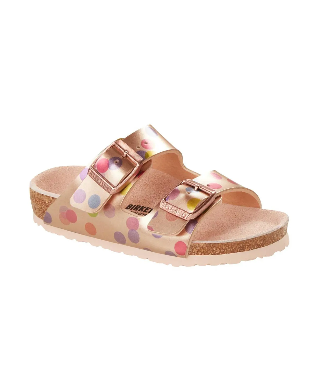 Birkenstock Kids Arizona Birko-Flor Electric Metallic Dots Copper Sandals