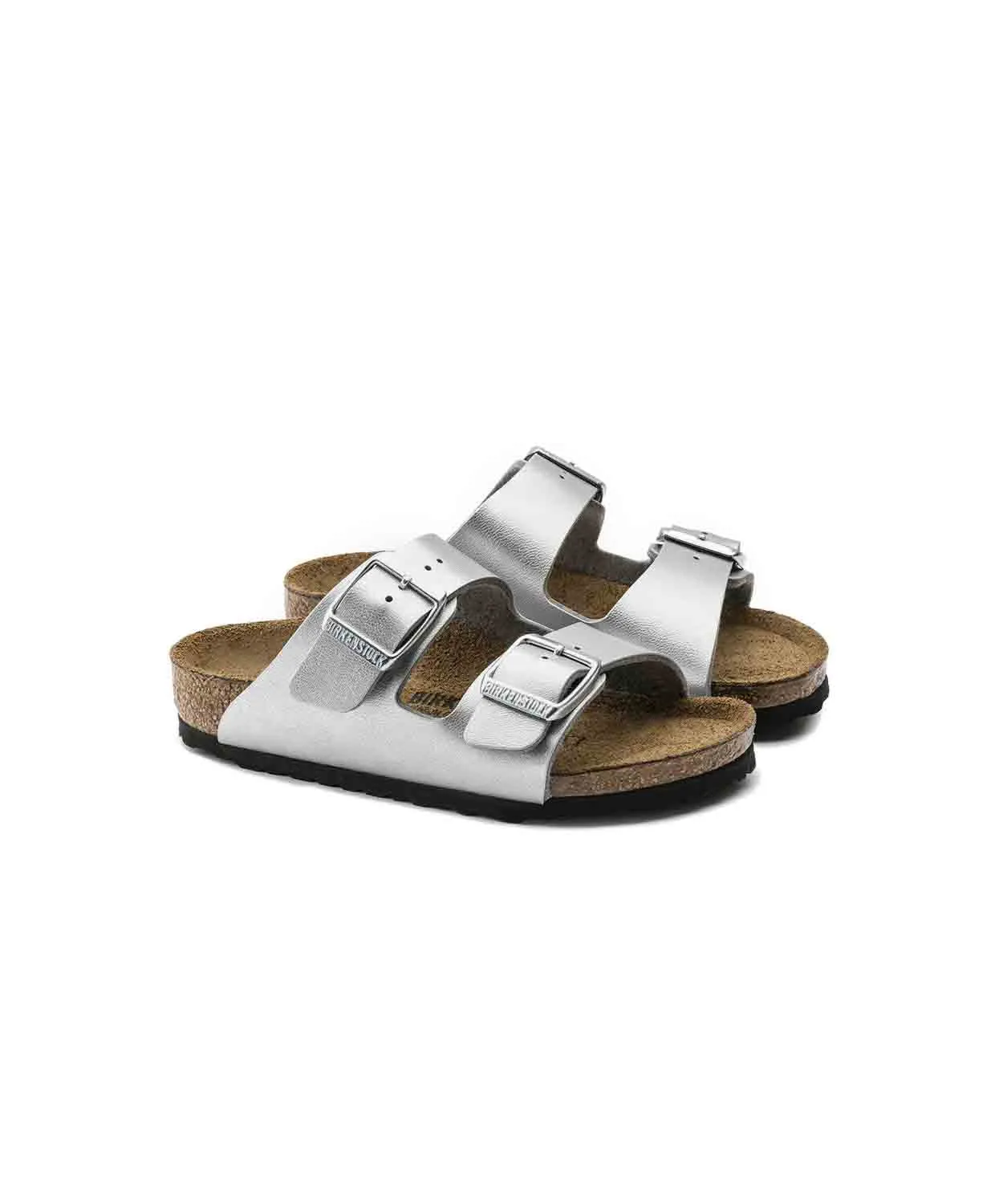 Birkenstock Kids Arizona Birko-Flor Silver Sandals