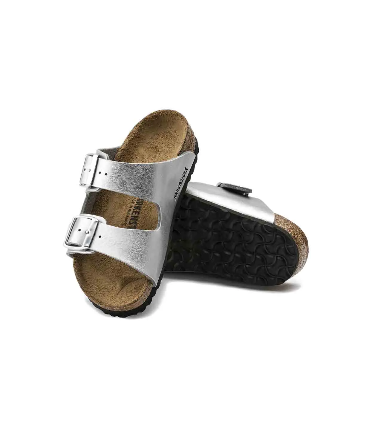 Birkenstock Kids Arizona Birko-Flor Silver Sandals