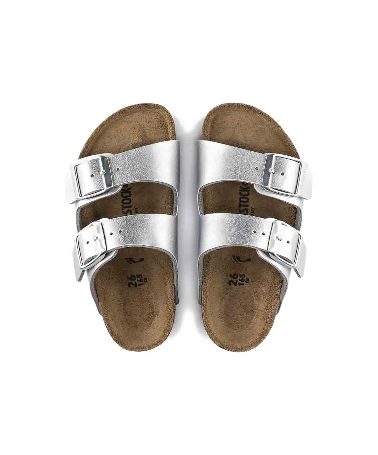 Birkenstock Kids Arizona Birko-Flor Silver Sandals