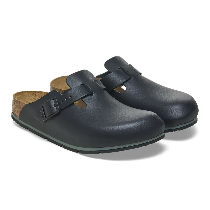 BIRKENSTOCK Men's Boston Pro Leather (Black - Regular Fit)