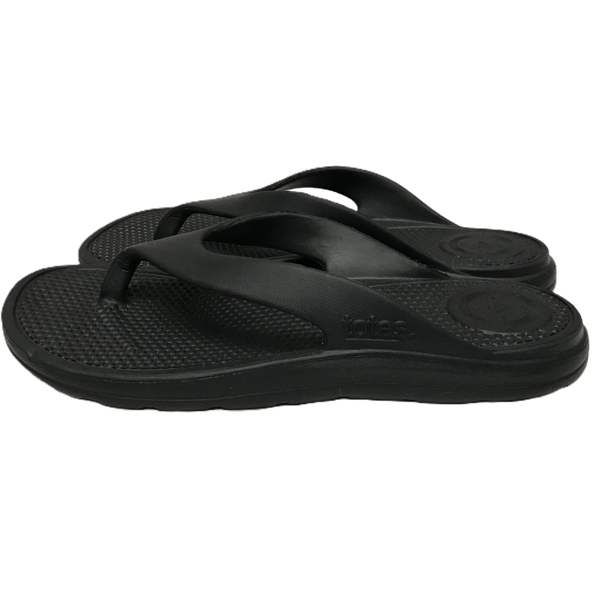 Black Sandals Flats By Totes, Size: 8