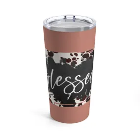 Blessed Cow Print Tumbler 20oz