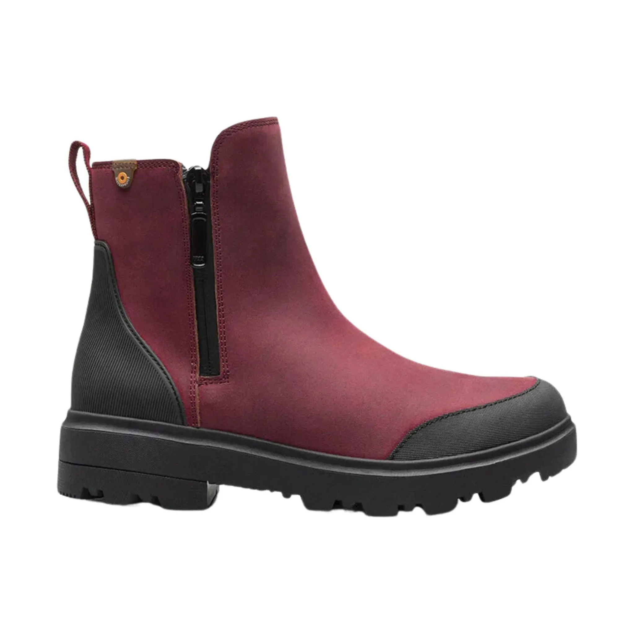 Bogs Women's Holly Zip Leather Rain Boot - Cranberry - ONLINE STORE CREDIT/EXCHANGE ONLY