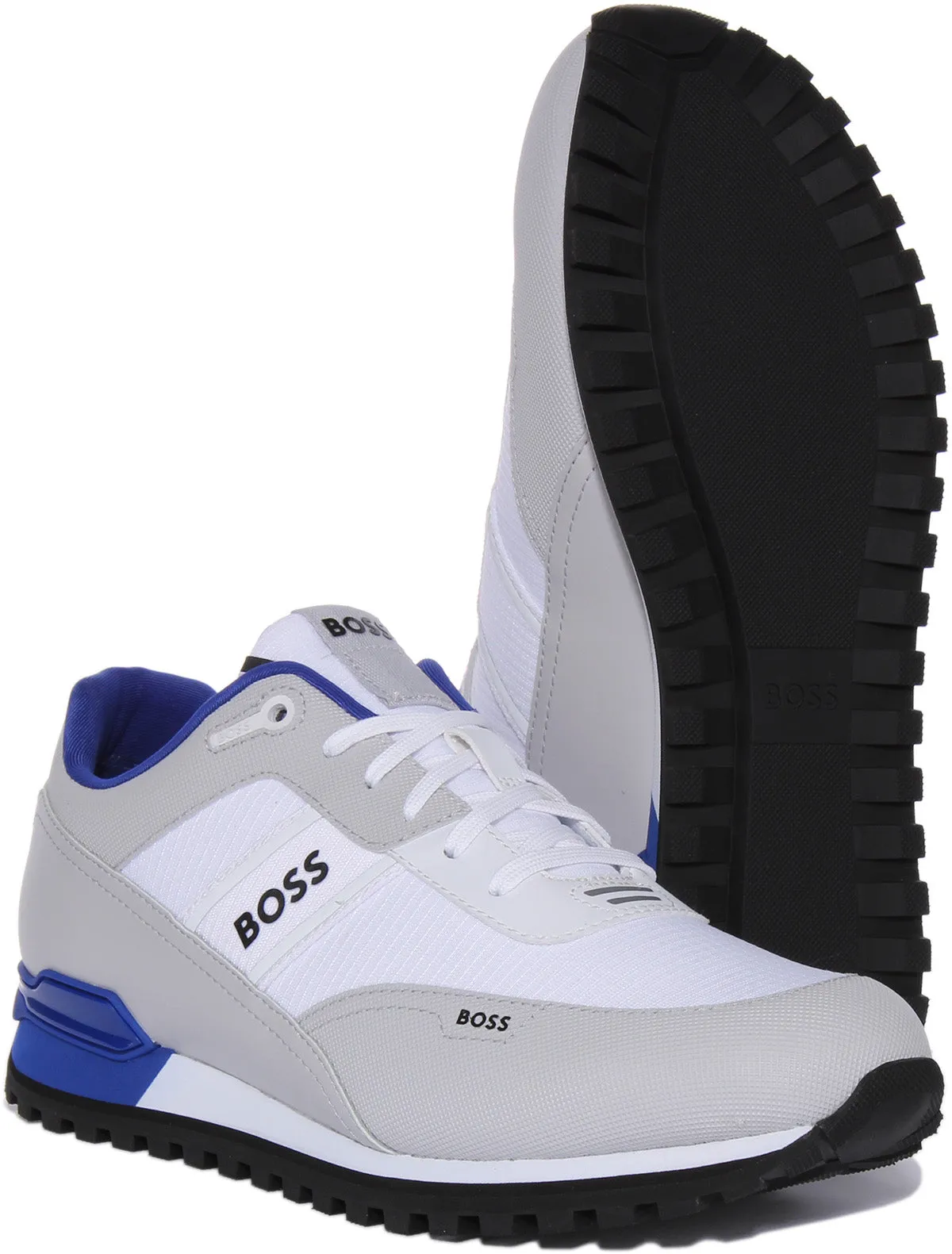 Boss Parkhour L Runner In White Grey For Men