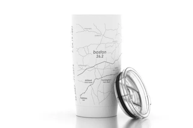 Boston 26.2 Marathon Map Tumbler