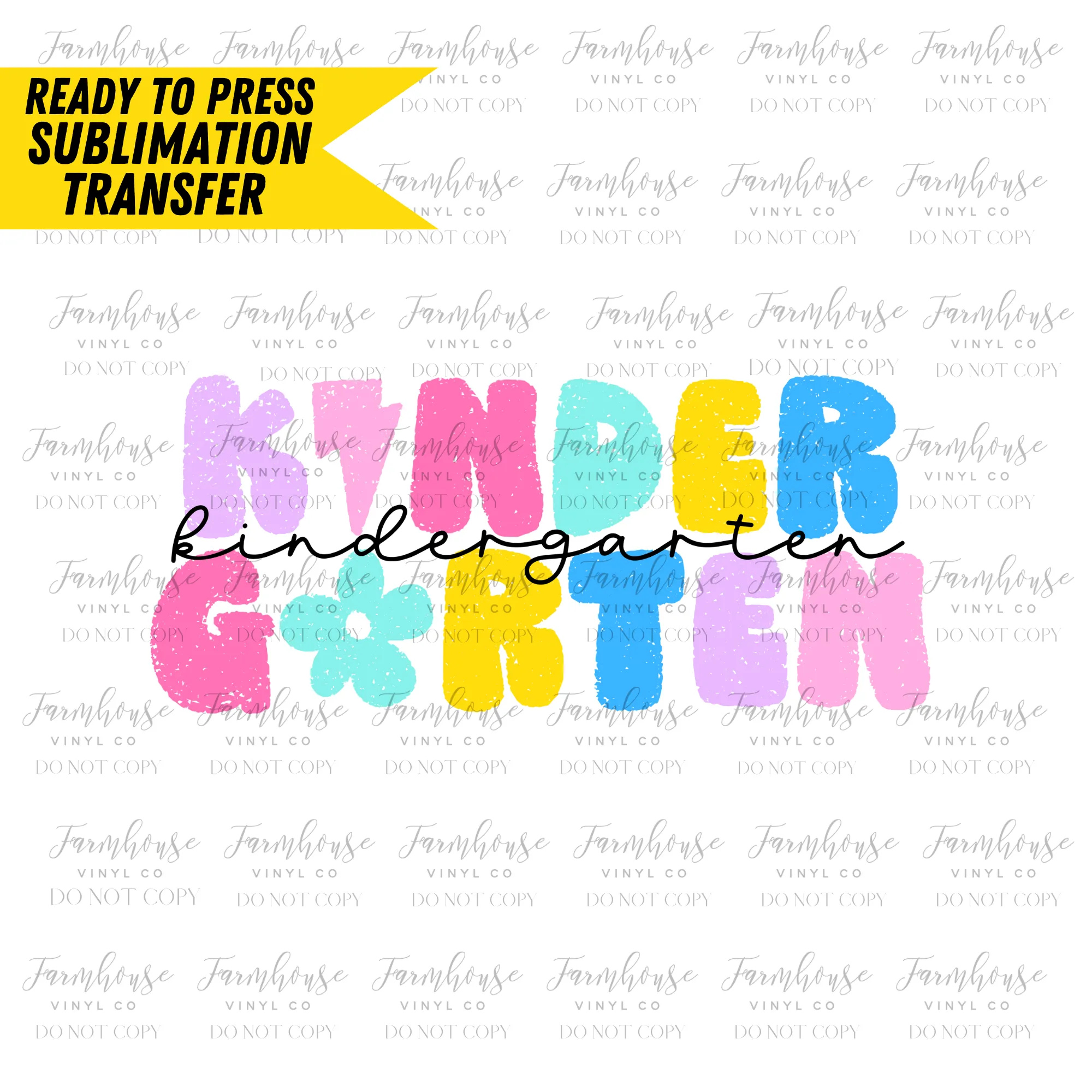 Bright Pastel Teacher And Grades Ready To Press Sublimation Transfer