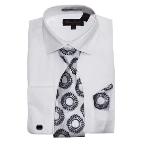 Bruno Conte 1069 Regular Fit Dress Shirt Combo - White