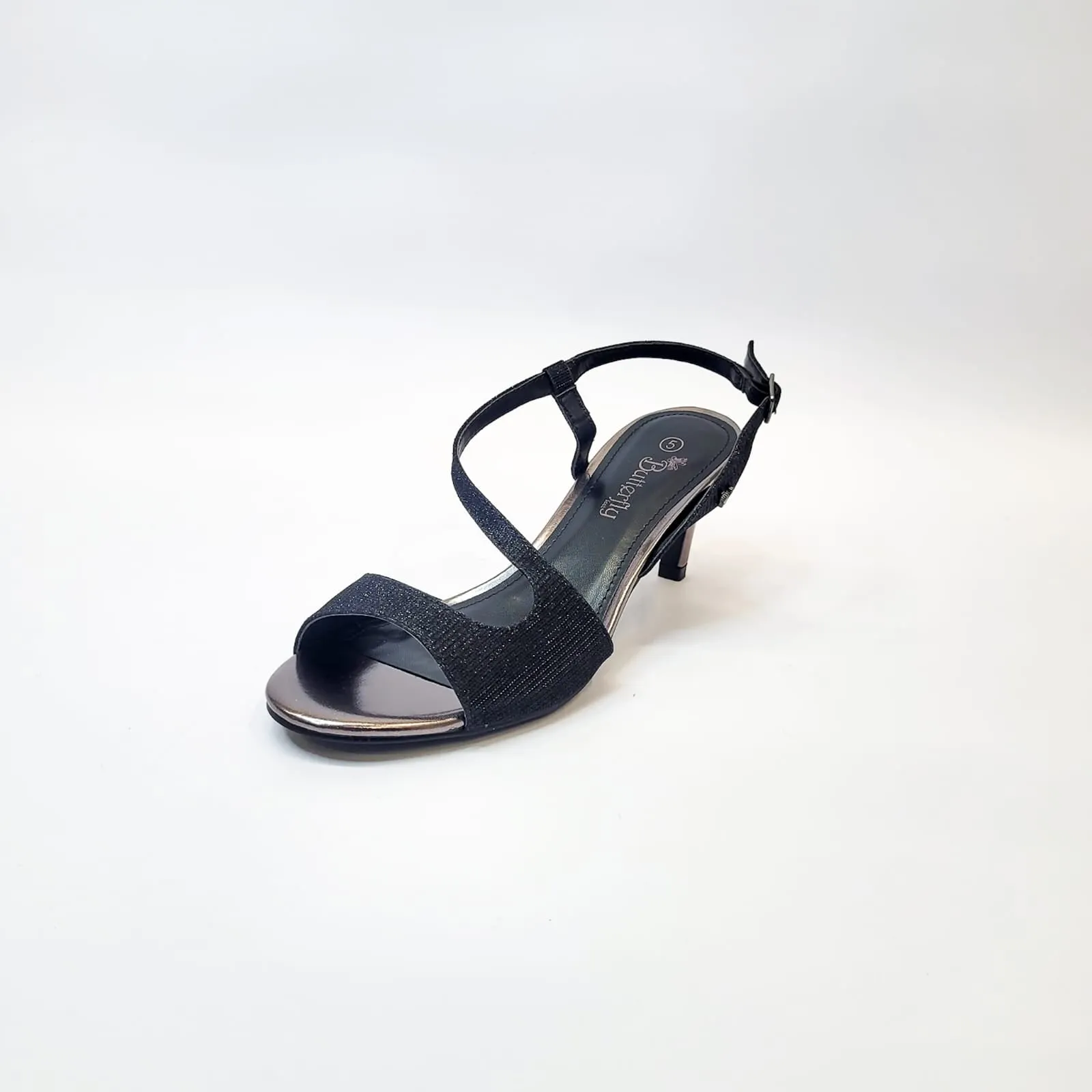 Butterfly black shimmer glamour heel