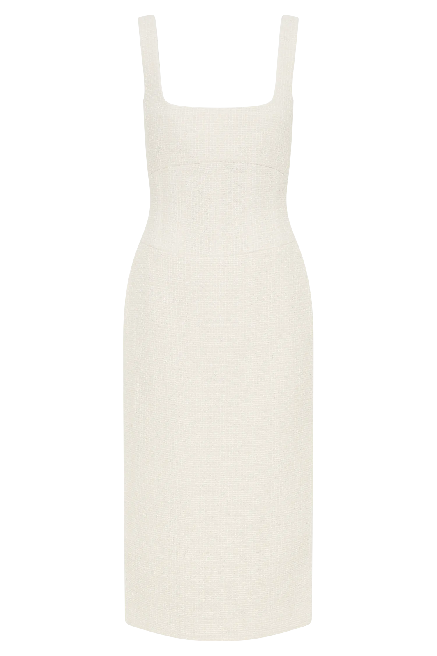 Calder Tweed Midi Dress - Ivory