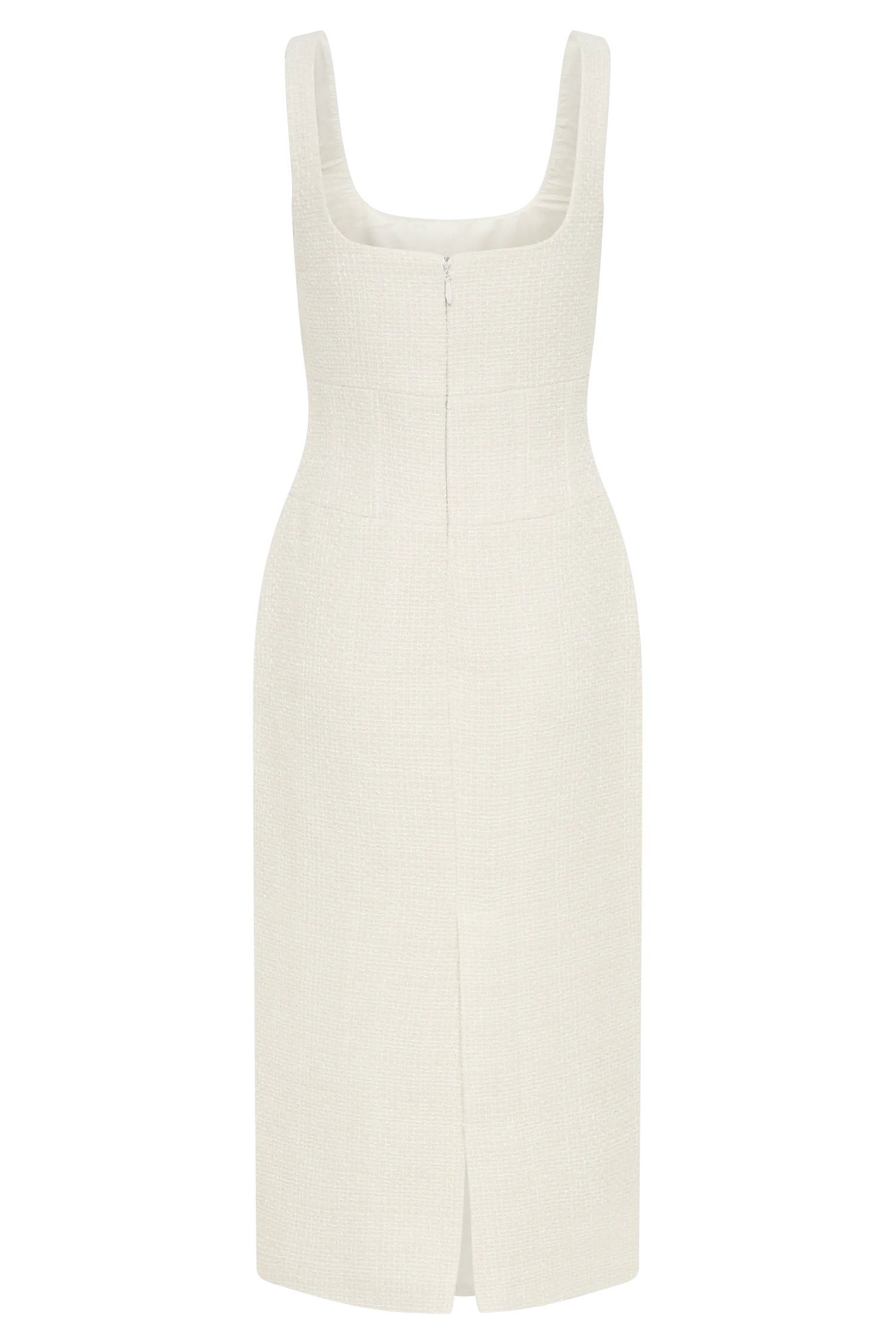 Calder Tweed Midi Dress - Ivory