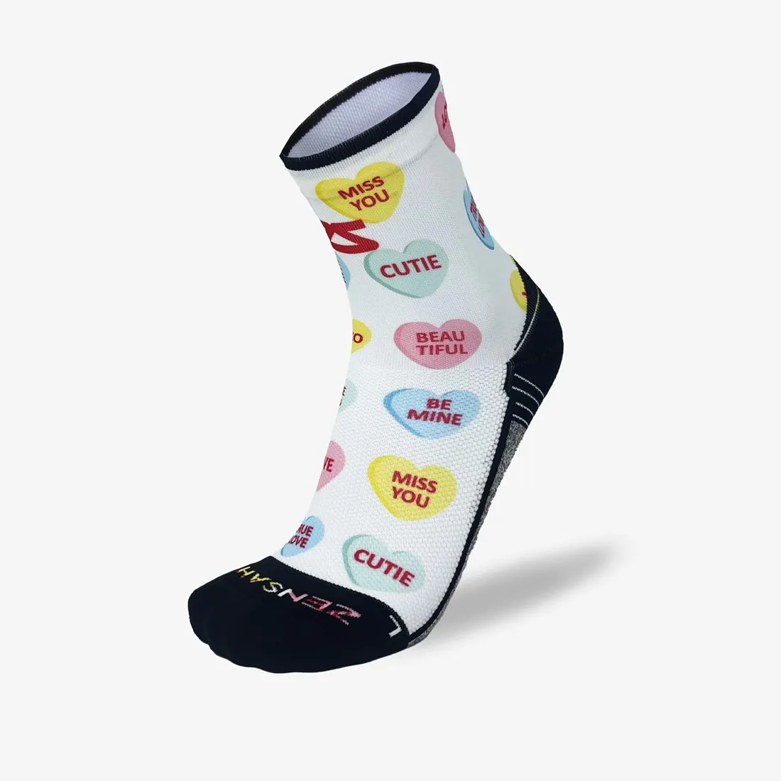 Candy Hearts Running Socks (Mini-Crew)