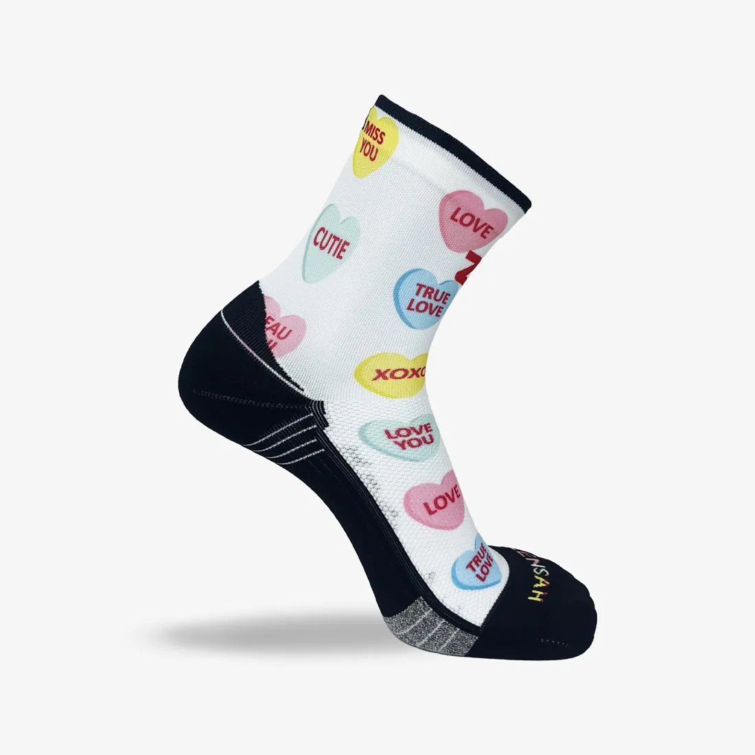 Candy Hearts Running Socks (Mini-Crew)