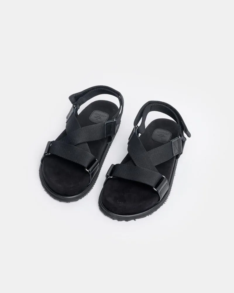 Cross Sandals in Black