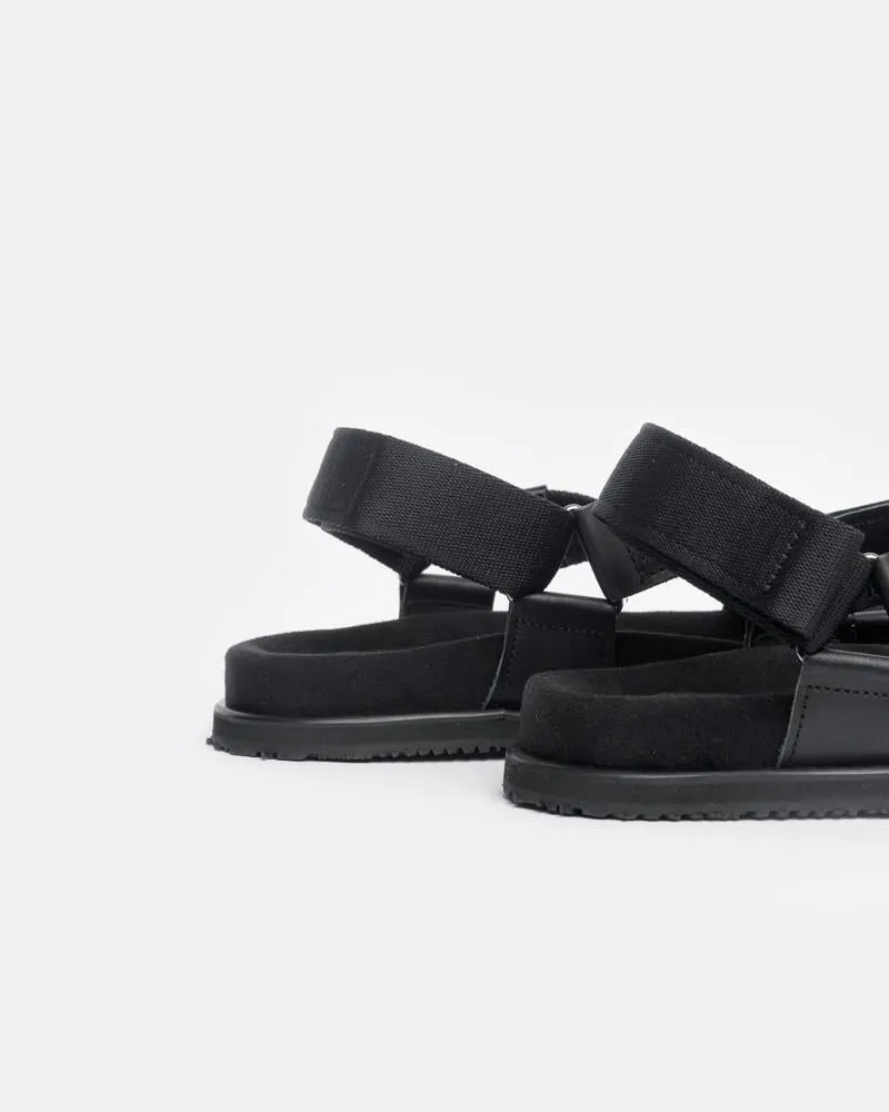 Cross Sandals in Black