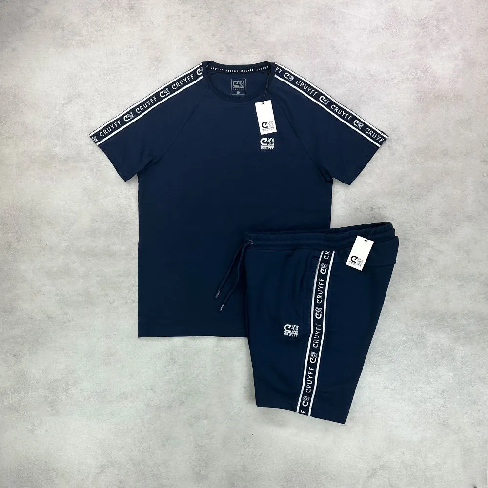 Cruyff Xicota Taped T-shirt/ Shorts Set Navy Blue