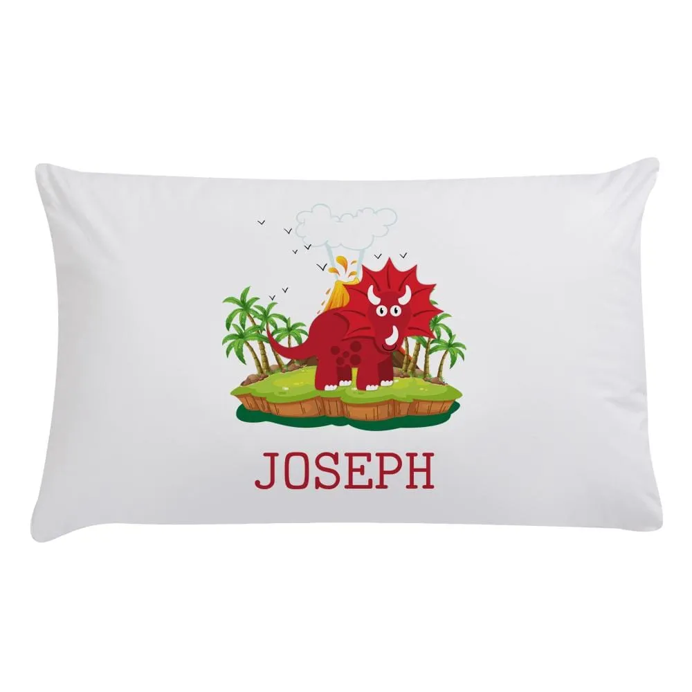 Custom Kids Triceratops Dinosaur Sleeping Pillowcase