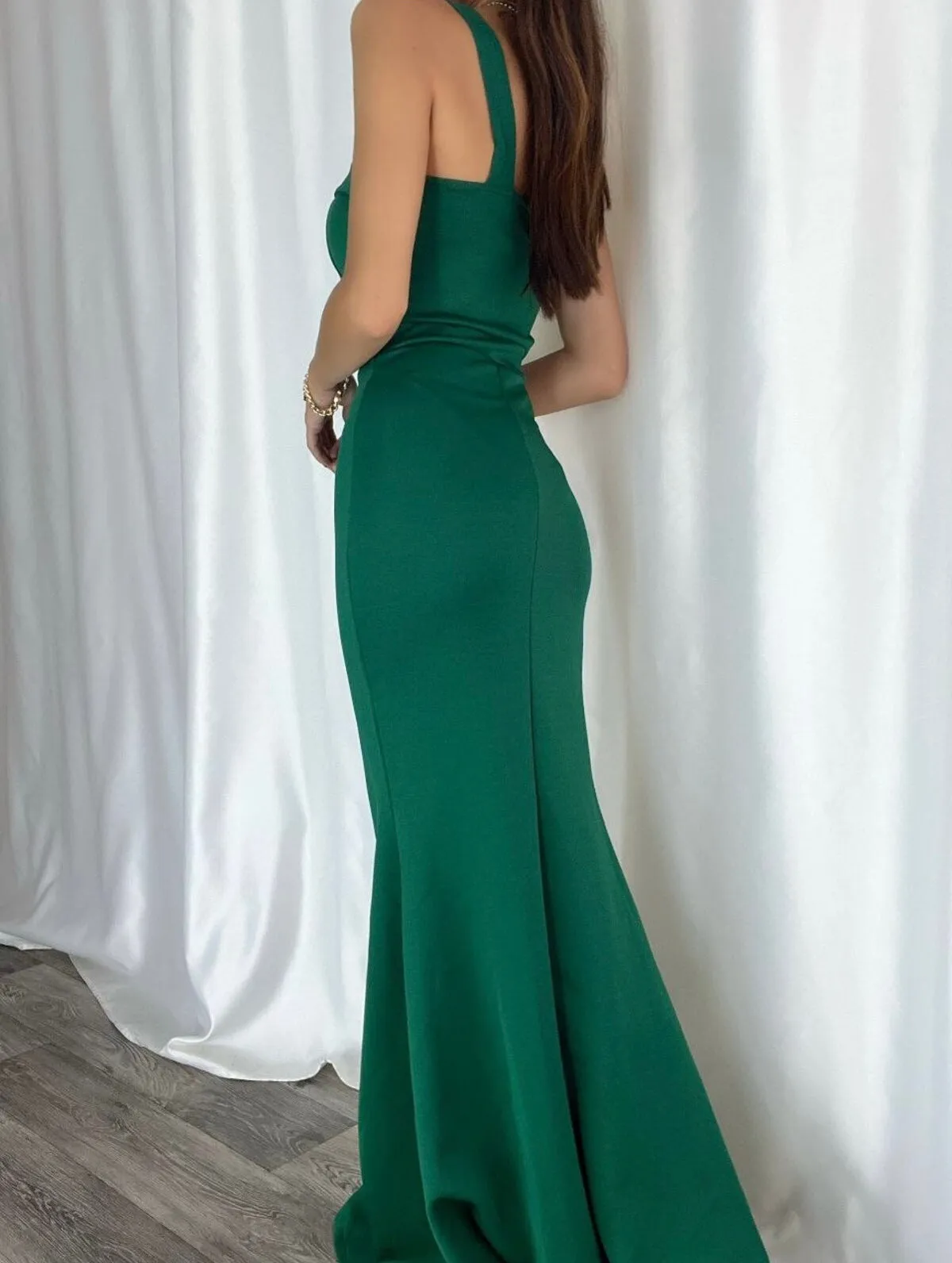 Cut Out Sweetheart Neckline Maxi Dress - Green